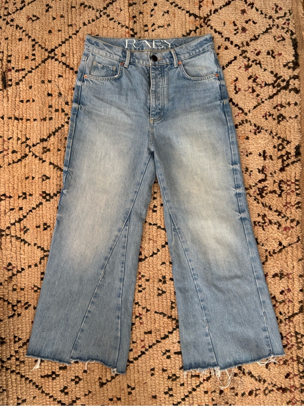 RAEY Light Blue Cropped Wide-Leg Jeans